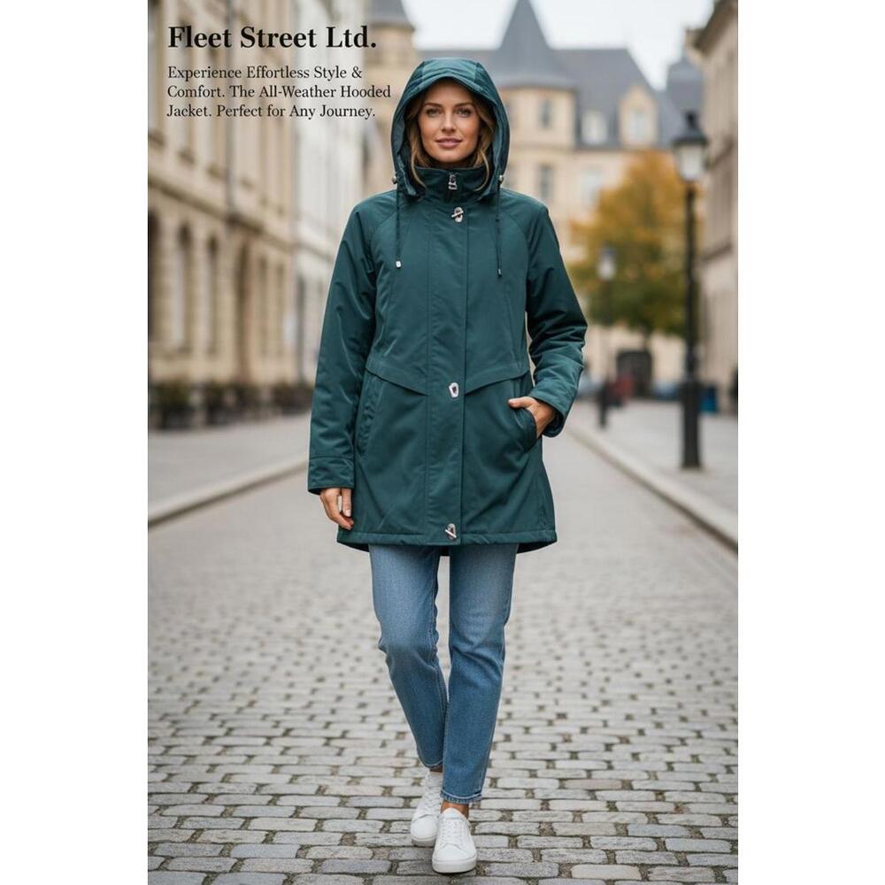 Fleet Street Ltd. Women's All-Weather Hooded Parka Jacket